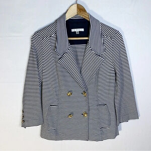 Cabi Nautical Striped Stretch Jersey Jacket